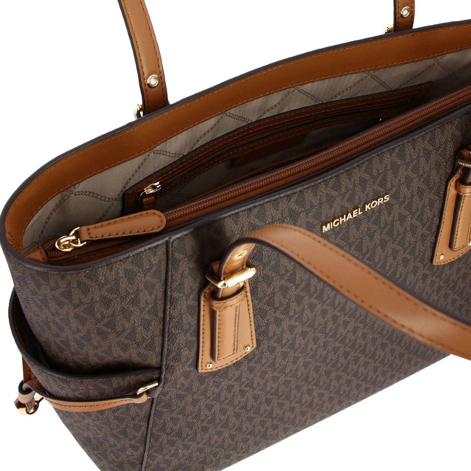 90-4 Michael-Kors-Shopper-Voyager-Logo Braun