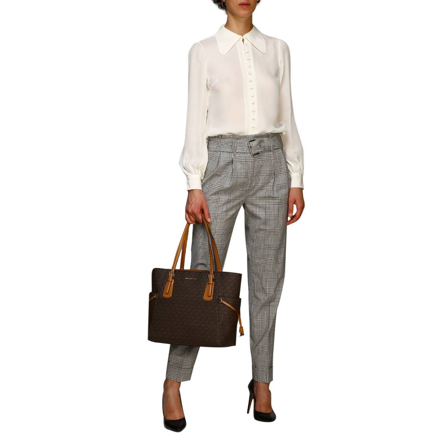 90-5 Michael-Kors-Shopper-Voyager-Logo Braun