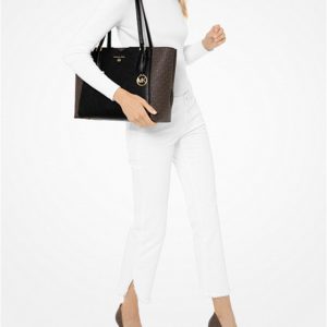 Michael-Kors-Shopper-Mae-Medium-aus-gekrispeltem-Leder-und-Logostoff