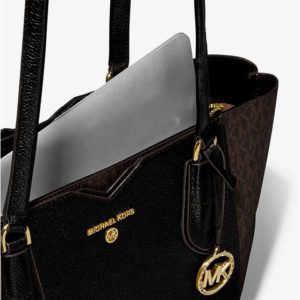 Michael-Kors-Shopper-Mae-Medium-aus-gekrispeltem-Leder-und-Logostoff